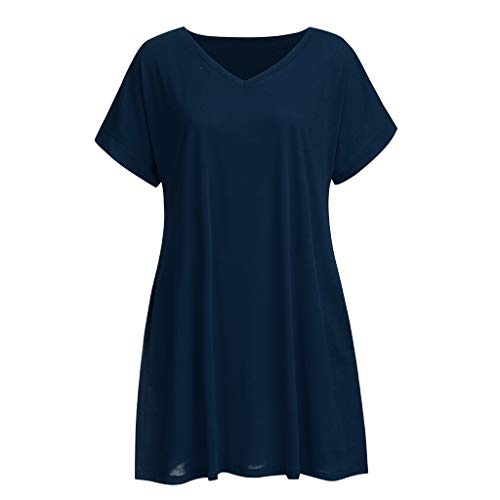 TOTOD Dress, Womens Summer Casual Solid Loose Dresses -Ladies Evening Long Maxi Dress Multi-Code（4023-Navy，XXL） - Thumbnail 4