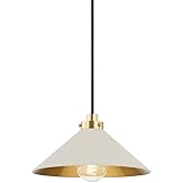 Hudson Valley Lighting MDS1401-AGB/OW Clivedon - 1 Light Pendant-6.5 Inches Tall and 12 Inches Wide, Finish Color: Aged Brass