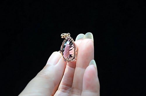 Rare Bolivia Ametrine Amethyst Citrine Crystal Quartz Pendant 18k Solid Rose Gold Spiritual Reiki Healing