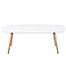 GreenForest Coffee Table Modern Oval Cocktail Center Table for Living Room in White Easy Assembly, 43.3