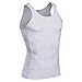 Jiao Miao Mens Waist Body Shaper Vest T-Shirt Tank Tops,T001-White-L