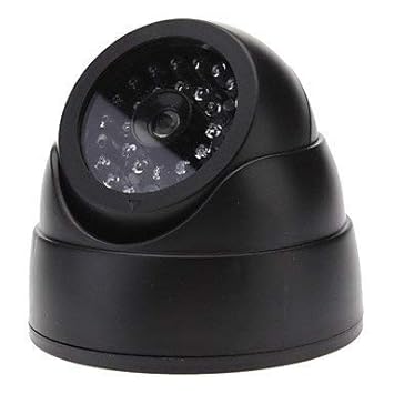 Flipco Dummy Fake Camera Dome Cam Battery Powered Red Flashing Light Indicator CCTV Camera Surveillance Cam for Home Indoor Security