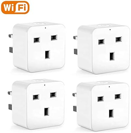 Smart Plug ASZKJ Mini WiFi Socket/Compatible with Alexa (Echo Echo Dot) Google Home/Wireless Remote Control Socket/Timer Plug Switch/WiFi Plugs/No Hub Required/Support IFTTT (4 Pack)