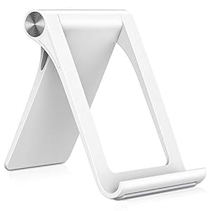 STRIFF 360� ROTATABLE Multi Angle Mobile Stand. Phone Holder for iPhone, Android, Samsung, OnePlus, Xiaomi(White)