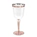 BloominGoods 50 Rose Gold Rimmed Disposable Plastic Wine Glasses | Large 10 oz. Premium Clear Hard Plastic Fancy Wine Cups for Weddings & Events (50-Pack)