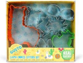 Gusto Kids 10 Pc Children's Llama Cookie Cutters (Metal) - Great Children's Baking Set - Llama Gifts