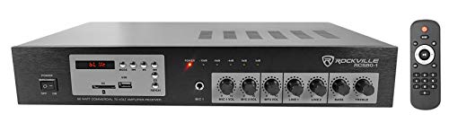 Rockville RCS80-1 60 Watt 70V Commercial/Restaurant Amplifier/Bluetooth Receiver