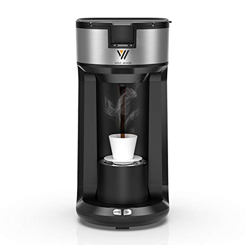 WOLF ARMOR Single Serve Coffee Maker for K Cup Pods, Coffee Grounds