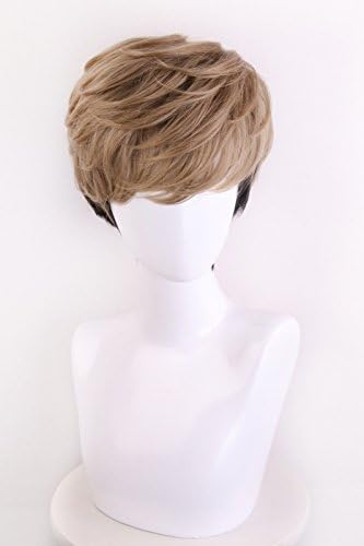 Cosplay Wigs for Boy Mixed Brown Black Killing Stalking Oh Sangwoo Wig Short Heat Resistant Fiber Party Wigs
