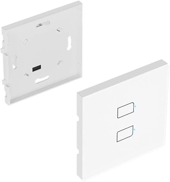 Interruptor de luz de pared BroadLink Smart Touch interruptor de cable en vivo nico de 2 unidades funciona con Alexa Google Home e IFTTT se requiere un concentrador con concentrador