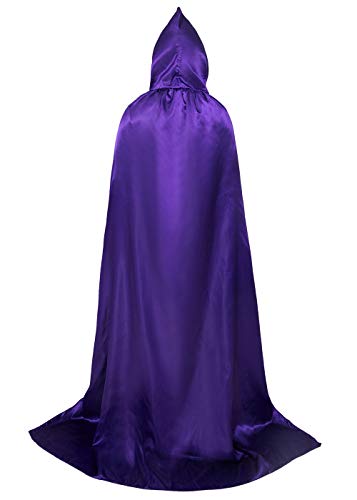 ALIZIWAY Unisex Hooded Cloak Cape with Hood Halloween Cosplay Costume Y002PXL Purple
