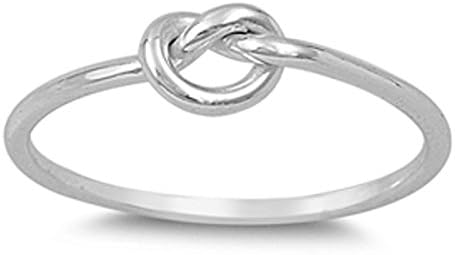 Sterling Silver Bright Women's Knot Ring (Sizes 2-13) (Ring Size 11)