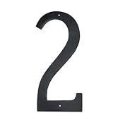 Montague Metal House Number '2', 12-Inch – Cast Aluminum, Satin Black, Made In USA