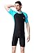 BIKMAN One-Piece Snorkeling Surfing Swim Suit Short Sleeves Plus Size Swimwear- Sun Protection (4XL(Weight:187lbs-220.5lbs), Light Blue)