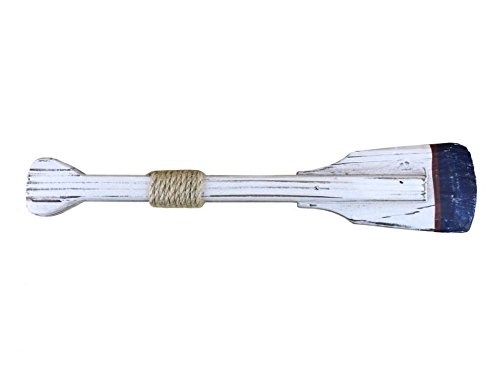 Handcrafted Nautical Decor Wooden Winthrop Decorative Squared Rowing Boat Oar with Hooks 12" - Decorative - Thumbnail 4