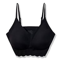 Homie Bay Seamless Underwear Comfortable Wirless Bra with Removable Pads - Everyday Bra/Sleeping Bra/Yoga Bra (Large, Black)