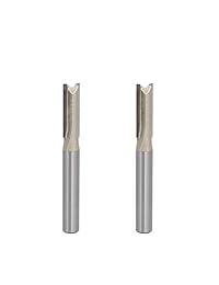 COMOK - Juego de 2 puntas de 1 4" de diámetro de corte de doble flauta con vástago de 1 4" (tamaño: 1 4 x 1 4)
