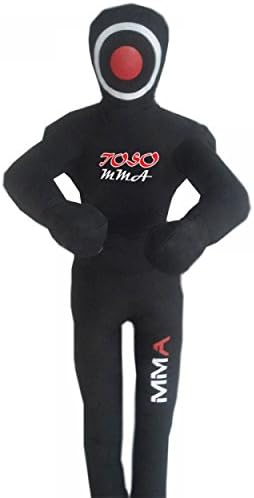 TOSO Judo Punching Bag MMA Grappling Dummy - Standing &amp; Fighting Position TM331 Canvas - Black 70" Up to 55kg/121 lb