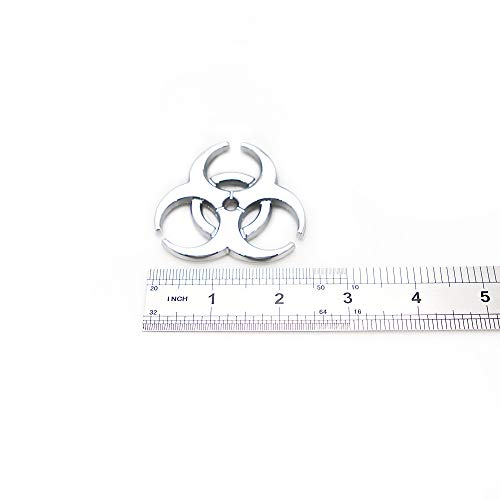 CARRUN 2X 3D Resident Evil metal badge car logo protection umbrella biochemical modification 3D emblem Car Motorcycle Decal Emblem (Silver) - Thumbnail 4