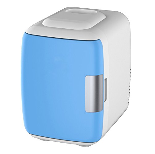 RUIMI 4L Mini Fridge Portable refrigerator Cooler and Warmer Compact Single Door Car, RV or Boat also for Home, College Dorm & Office (Multi functional)-Blue
