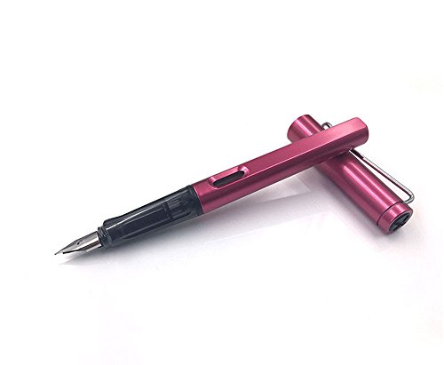RIANCY Refill Fountain Pen with 3 Ink and 5 Nibs Cartridges Fine Nib Pen Luxury Color Plastic Body Fountain Pen for Writing Fine Signature Pen School Office Supplie Caneta Stationery (Black)