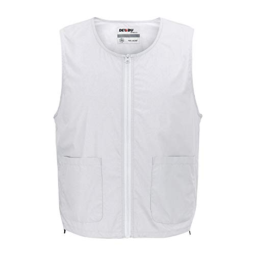 DEWBU Workwear Equipped Cooling Vest Fan with Battery Pack for Summer Outdoors Air-Conditioned Clothes (Grey Vest Suit,Medium)