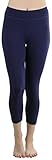 ToBeInStyle Women's Cotton-Spandex Capri Leggings - Navy - Large