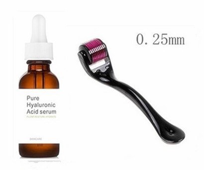 Sweet Dream Titanium Microneedle Derma Roller 540 Micro Needles Skin Care Needle 0.25mm+hyaluronic acid serum