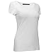 OThread & Co. Women's Plain Basic Spandex Short Sleeves T-Shirt Scoop Neck Tee (Small, White)