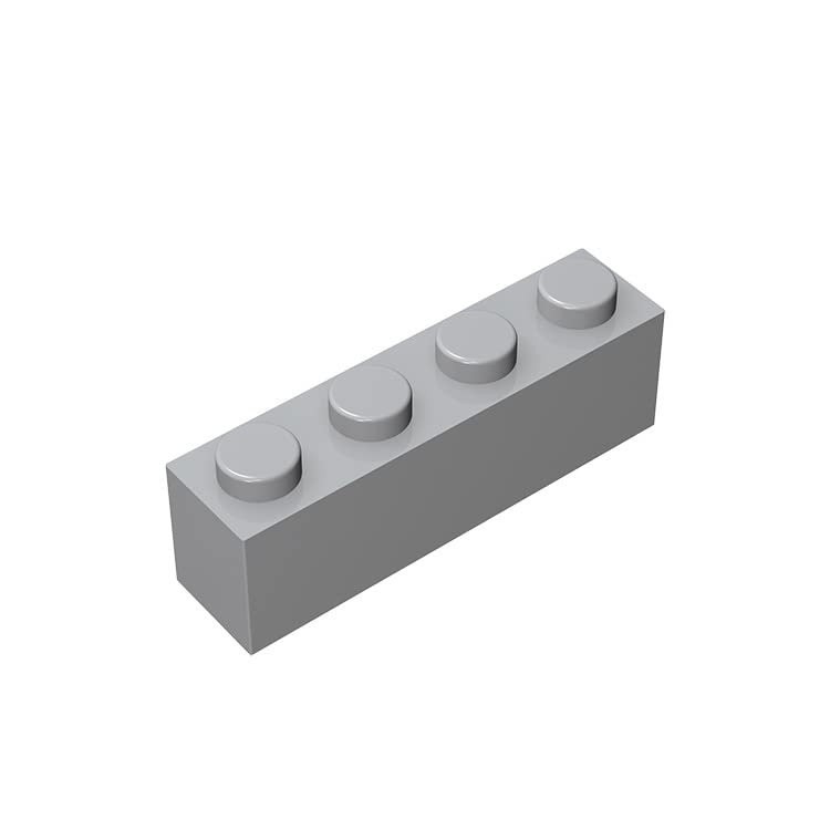 Classic Building Brick 1x4, 100 Piece Bulk Brick Block, Light Gray 1x4 Bricks, Compatible with Lego Parts and Pieces 3010(Colour: Light Gray)