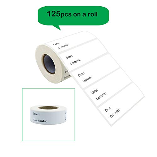 Removable Freezer Labels, 1 x 3\'\' Labels for Food Containers, Food Storage Stickers, Refrigerator Freezer Paper Label No Scrubbing, No Residue