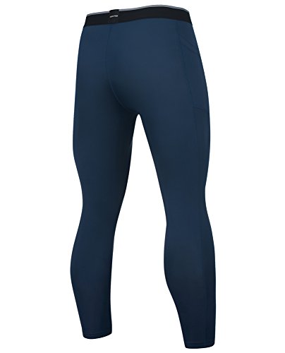 Take Five Menâ€™s Side Pockets Cool Dry Tights UV Protection Compression Baselayer Cycling Yoga Leggings (Z805, XL)