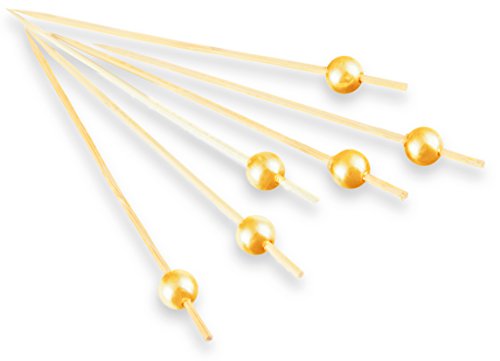 PuTwo-Cocktail-Picks-Handmade-Bamboo-Appetizer-Toothpicks-100-Counts-47-Yellow-Pearls