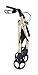 Comodità Prima Rolling Walker, Wheeled Rollator with Extra Wide Seat and Brakes for Adults and Seniors, Easy Folding, Metallic Champagne