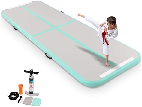 MEGIVEZ Air Track Tumbling Mat Inflatable Training Mat Gymnastics Mat Flooring Mat Yoga Mat With Electric Air Pump for Gym/Yoga/Camping Training/Sport Mat