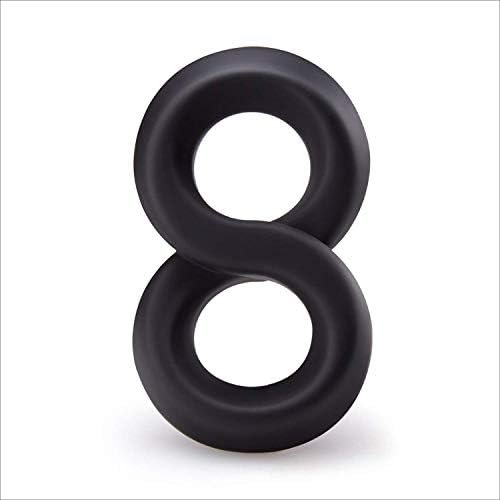 MJNC SHIRT Sexwi C-ock Ring Adult Sexwi Toys 8 Shape Double C-ock Ring for Men Dust-Proof Time Delay Delaying Ejaculation Thickness Odorless Silicone Pê-NIS Ring Black,United States,Black