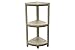 CoastalVogue Snazzy Corner Three Tier Shelf Waterproof Teak Wood Shower Bench Stool Seat Chair For Inside Shower Provides Safety, Storage and Organization For Bathroom Accessories, in Antique White