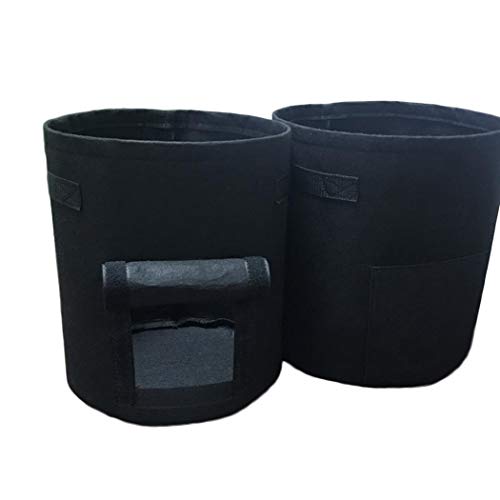 Alishebuy 1Pack Potato Grow Bag,Aeration Waterproof Fabric Sweet Potato Planter,Window Vegetable Peanut Growing Box Bucket Pot for Nursery Garden(Black) - Thumbnail 2