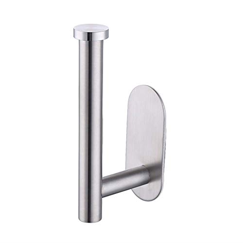 Self Adhesive Toilet Paper Holder, Kmeivol Portable Brushed Nickel Toilet Paper Holder, Wall Mounted Toilet Paper Holder with Rustproof Stainless Steel Brushed