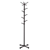 SONGMICS Coat Rack Purse Rack Hall Tree with 14 Rotating Plastic Hooks Espresso URCR19Z (Kitchen)