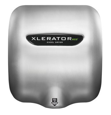 Excel Dryer XLERATOREco XL-SB-ECO Hand Dryer, No Heat, Brushed Stainless Steel Cover, Automatic Sensor, Surface Mounted, GreenSpec Listed, Commercial Hand Dryer, 110/120V 500 Watts