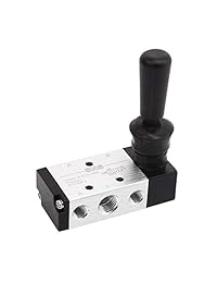 SNS 4H210-N08 1/4 NPT - Válvula de mano de aleación de aluminio, válvula de solenoide eléctrica, manual controlado, tipo de acción directa