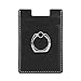 BIBERCAS Phone Card Holder with Ring Grip Stand,Adhesive Stick-on Wallet Credit Card Holder for Back of Phone,Leather Card Wallet Pocket Work with Magnetic Car Mount Holder (Black)