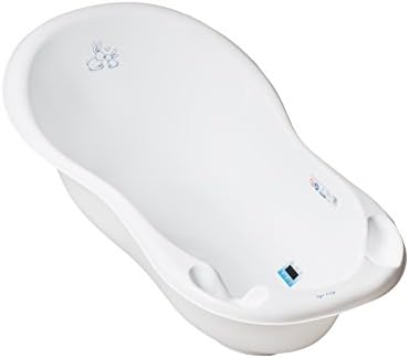 Large Baby Bath 102cm Drain - Bunnies Theme (White)
