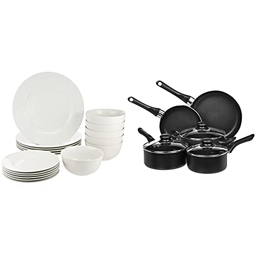 Amazon Basics - 8-teiliges Kochgeschirr mit Antihaftbeschichtung & Café