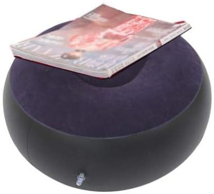 Whewer Lazy Inflatable Sofa Set Flocking Inflatable Lounge Chair and Ottoman Soft Inflatable Stool Portable Blow-up Seat Leg Rest Beanbag