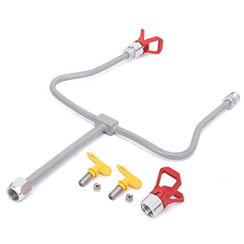Nrpfell Mayitr Professional Airless Paint Spray Extension Pole Double Nozzle Head+Tips Guard Powerful Painting Tool New