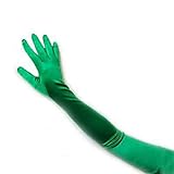 SACAS Long Bridal Satin Gloves in Green one size