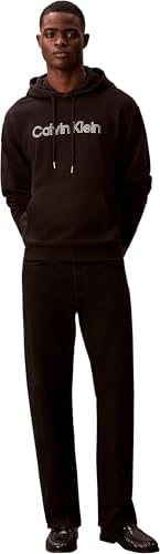 Uomo Felpa con Cappuccio Terry con Logo, Nero (Black), M