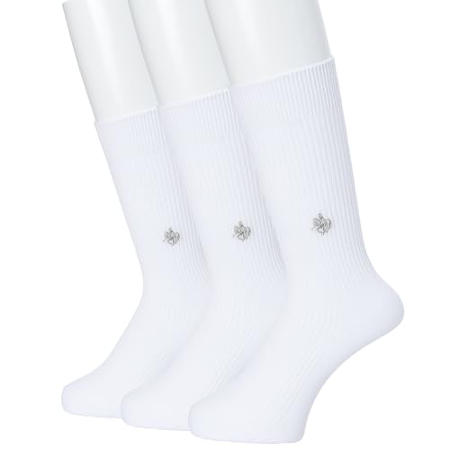 GUNZE(グンゼ) POLO BCS 靴下 リブ 【クルー丈】 表糸綿100％ 抗菌 消臭 つま先かかと補強 ワンポイント ビジネス まとめ買い メンズ PL0461